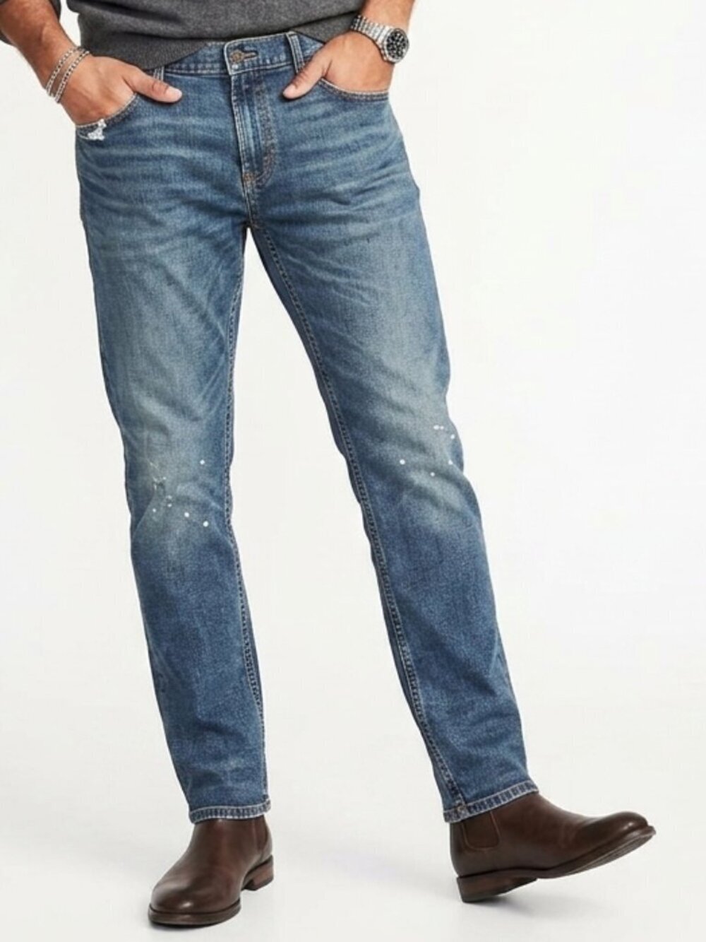 OLD NAVY Distressed Slim Fit Denim Blue Jeans 38 x 32